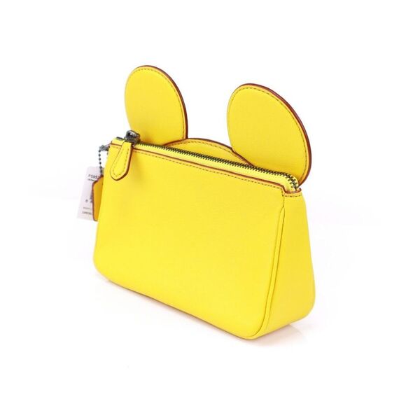 NWT Coach MICKEY MOUSE EAR Wristlet Clutch in Banana - Picture 1 of 11